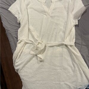 Chic White Textured Women's maternity Tunic